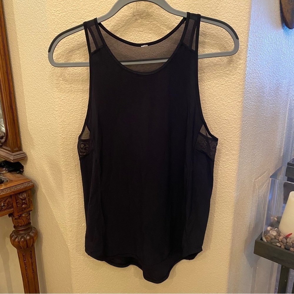 LULULEMON Women Black Mesh Athletic Tank Top Size 6-8
